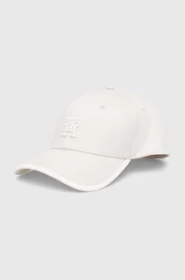 Tommy Hilfiger czapka z daszkiem bawełniana kolor szary z aplikacją - Czapki damskie - miniaturka - grafika 1