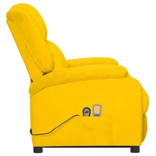 Lumarko Rozkładany fotel masujący, podnoszony, żółty, aksamitny! - Fotele - miniaturka - grafika 5