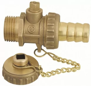 Zawór kulowy spustowy ze złączką do węża i z zaślepką śrutowany 1/2" - Akcesoria grzewcze - miniaturka - grafika 1