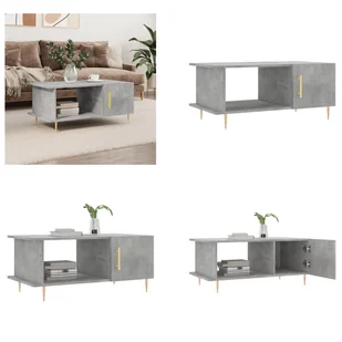 vidaXL Stolik kawowy betonowy szary 90x50x40 cm materiał drewnopochodny - Stolik kawowy - Stoliki kawowe - Stolik boczny - Stolik sofowy - Ławy i stoliki kawowe - miniaturka - grafika 1