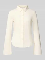 Bluzki damskie - Bluzka koszulowa z listwą guzikową - miniaturka - grafika 1