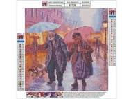 Rękodzieło - Haft Diamentowy, Obraz, Mozaika Diamentowa Diamond Painting, SPACER W DESZCZU 30x30cm - miniaturka - grafika 1