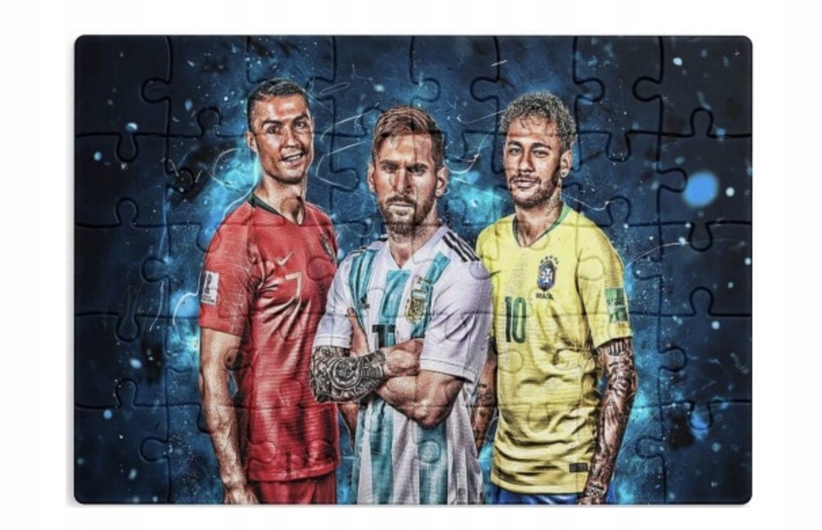 PUZZLE TRIO MESSI NEYMAR CRISTIANO RONALDO A3 252 el z Nadrukiem + IMIĘ #40