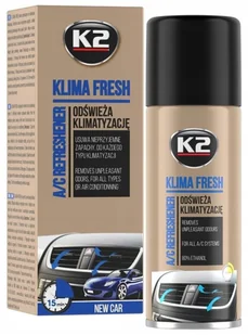 K2 Klima Fresh Odgrzybiacz Klimatyzacji Granat zapach New Car nowe auto - Kosmetyki samochodowe - miniaturka - grafika 1