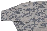 Swetry damskie - Jalene Damski sweter z dzianiny w kwiaty z okrągłym dekoltem poliester z recyklingu, szary, niebieski, rozmiar XS/S, szary niebieski, XS - miniaturka - grafika 1