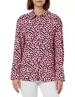 Koszule damskie - United Colors of Benetton Damska koszula 5t17dq02y, różowa ze wzorem 81p, rozmiar XS, Różowy ze wzorem 81p, XS - miniaturka - grafika 1