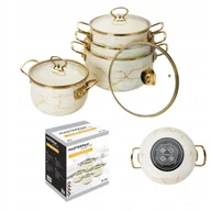 Zestawy garnków i patelni - Zestaw 8 Emaliowanych Garnków - Doskonały do Gotowania na Gaz i Indukcję - miniaturka - grafika 1