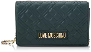 Torebki damskie - Love Moschino Damska pikowana torba na ramię Borsa PU Bottiglia, zielona, 14 x 56 x 18 - grafika 1