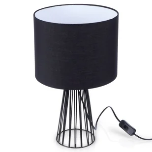 Lampa stołowa czarna nocna na szafkę lampka z kloszem abażurem metalowa 41 cm - Lampy stojące - miniaturka - grafika 1