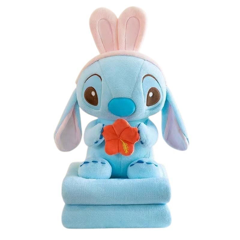 Stitch Błękitny 40 cm: Pluszowy Towarzysz 3w1 z Kocem i Poduszką