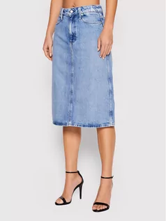 Spódnice - Calvin Klein Spódnica jeansowa J20J217806 Niebieski Regular Fit - grafika 1