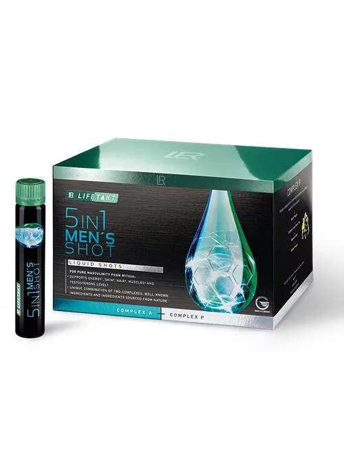 LR Health &amp; Beauty 5 in1 Mens Shot dla mężczyzn na metabolizm, skórę, włosy, mięśnie, potencję