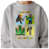 Bluzy dla dziewczynek - BLUZA DZIECIĘCA MINECRAFT 110-116 DLA DZIEWCZYNKI CHŁOPCA JAKOŚĆ - miniaturka - grafika 1