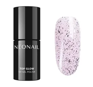 NeoNail UV GEL POLISH - TOP GLOW - Top / Lakier nawierzchniowy z błyszczącymi drobinkami - 7,2 ml - 8806-7 SILVER FLAKES - Lakiery hybrydowe - miniaturka - grafika 1