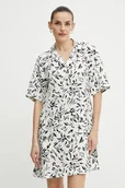 Sukienki - Karl Lagerfeld sukienka lniana kolor biały mini oversize A2W13060 - miniaturka - grafika 1