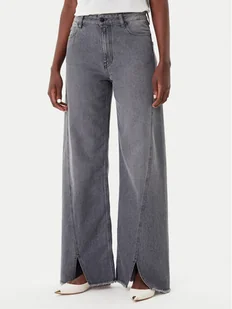 Simona Corsellini Jeansy A25CPPAT0601 Szary Wide Leg - Spodnie damskie - miniaturka - grafika 1