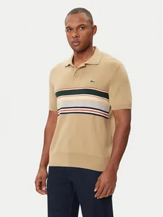 Lacoste Polo AH5200 Beżowy Regular Fit - Koszulki męskie - miniaturka - grafika 1