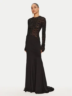 Elisabetta Franchi Sukienka wieczorowa Red Carpet AB65947E2 Czarny Regular Fit - Sukienki - miniaturka - grafika 1