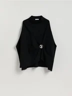 Swetry damskie - Reserved - Sweter ponczo - czarny - miniaturka - grafika 1