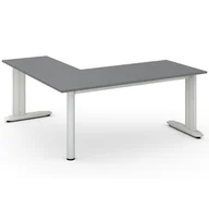 Stoły i stoliki do biura - B2B Partner Biurko Flexible lewy 1800 x 1800 mm, antracyt 468274 - miniaturka - grafika 1