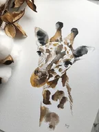 Obrazy i zdjęcia na płótnie - Akwarela żyrafa - miniaturka - grafika 1
