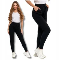 Spodnie damskie - SPODNIE DRESOWE DAMSKIE GŁADKIE KLASYCZNE BASIC WIĄZANE WYGODNE MORAJ XXL - miniaturka - grafika 1