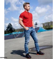 Koszulki męskie - ARDONZIDYN - Męska koszulka polo z wstępnie pranej bawełny odporniejszej na blaknięcie kolorów materiał z silikonowym wykończeniem - biały L - miniaturka - grafika 1