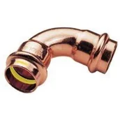 Łączniki, trójniki, kształtki - Łuk 90°, dwukielichowy, 15 CU B Press Gas - miniaturka - grafika 1