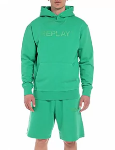 Replay Męska bluza z kapturem Second Life, Zielony 630, L - Bluzy męskie - miniaturka - grafika 1