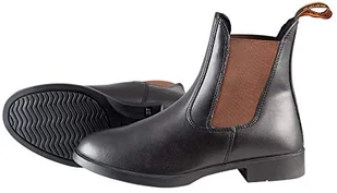 Pfiff 100374 Jodhpur botki jeździeckie, botki o wyglądzie skóry, czarne (czarny/brązowy), 38 - Botki damskie - miniaturka - grafika 1