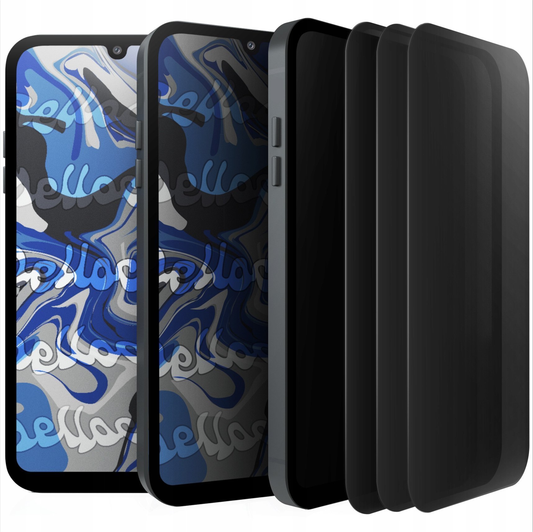 Hello Case [3-pak] Szkło Hartowane Do Samsung Galaxy A50 Antyszpiegowskie, 9H, 5D
