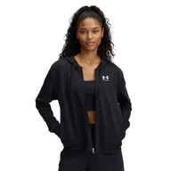 Bluzy damskie - Damska Bluza UNDER ARMOUR UA RIVAL TERRY FZ 6005509-001 – Czarny - miniaturka - grafika 1
