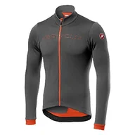 Koszulki męskie - CASTELLI Koszulka męska Fondo Jersey Fz szary Dark Gray Orange L - miniaturka - grafika 1
