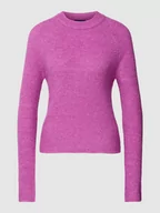 Swetry damskie - Sweter z dzianiny z raglanowymi rękawami model ‘ELLEN’ - miniaturka - grafika 1