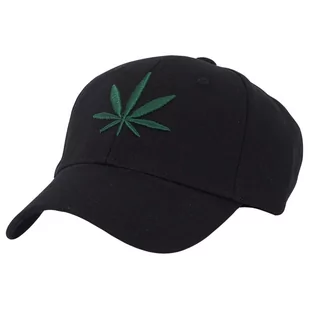 Czapka Z Daszkiem Weed Czarna Męska Dżokejka - Czapki męskie - miniaturka - grafika 1