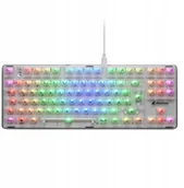 Klawiatury - Sharkoon Gaming Tastatur Crystal Shark biały DE - miniaturka - grafika 1