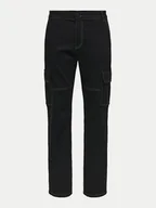 Spodnie męskie - Only & Sons Spodnie materiałowe Sedge 22030724 Czarny Straight Fit - miniaturka - grafika 1