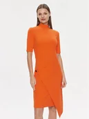 Sukienki - Calvin Klein Sukienka codzienna Stretch Jersey Asymmetric Dress K20K206498 Pomarańczowy Slim Fit - miniaturka - grafika 1