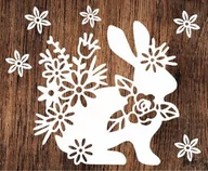 Zabawki kreatywne - Kwiatowy królik- wycinanka z kartonu - miniaturka - grafika 1