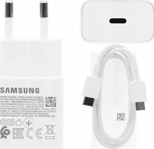 Ładowarka sieciowa Samsung EP-T1510EWE+kabel USB-C, 15W, biały (OOB bulk) - Kable USB - miniaturka - grafika 1