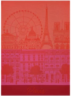 Le Jacquard Fran ais Ściereczka kuchenna Paris Panorama Czerwona - Ściereczki, gąbki, czyściki - miniaturka - grafika 1