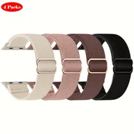 Inne - TEMU 4 Paczki Rozciągliwej Pętli Kompatybilne Z Opaską IWatch 38mm 40mm 41mm 42mm 44mm 45mm 49mm Kobiety Mężczyźni, Miękki Nylonowy Elastyczny - miniaturka - grafika 1