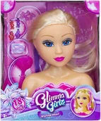 Zabawy w naśladowanie dorosłych - ZURU GLIMMA GIRLZ GŁOWA DO STYLYZACJI 22,5x28 cm - miniaturka - grafika 1