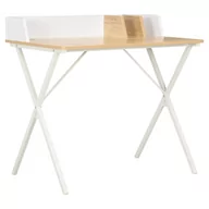 Biurka - vidaXL vidaXL Biurko, kolor biały i naturalny, 80 x 50 x 84 cm - miniaturka - grafika 1