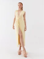 Sukienki - Patrizia Pepe Sukienka koktajlowa 2A2519/J113-Y433 Żółty Slim Fit - miniaturka - grafika 1