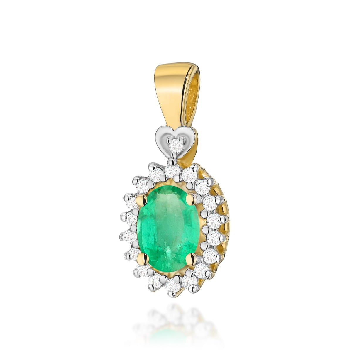 Złota zawieszka / wisiorek Szmaragd 0,40ct żółte złoto pr. 585