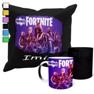 Gadżety dla niej i dla niego - Zestaw Kubek Magiczny + Poszewka Z Poduszką- Fortnajt Gry Prezent + Imię - miniaturka - grafika 1