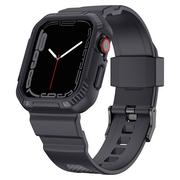 Akcesoria do smartwatchy - Kingxbar CYF106 2w1 pancerne etui Apple Watch SE, 8, 7, 6, 5, 4, 3, 2, 1 (41, 40, 38 mm) z paskiem szare - miniaturka - grafika 1