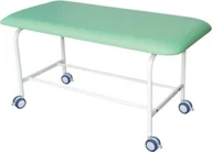 Meble i wyposażenie gabinetów medycznych - LM-03aK Max wysoka i szeroka kozetka lekarska 1-częściowa krótka na kołach - miniaturka - grafika 1