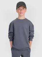 Bluzy dla chłopców - 4F Bluza dresowa oversize nierozpinana bez kaptura chłopięca - szara 122 (6-7 lat) - miniaturka - grafika 1